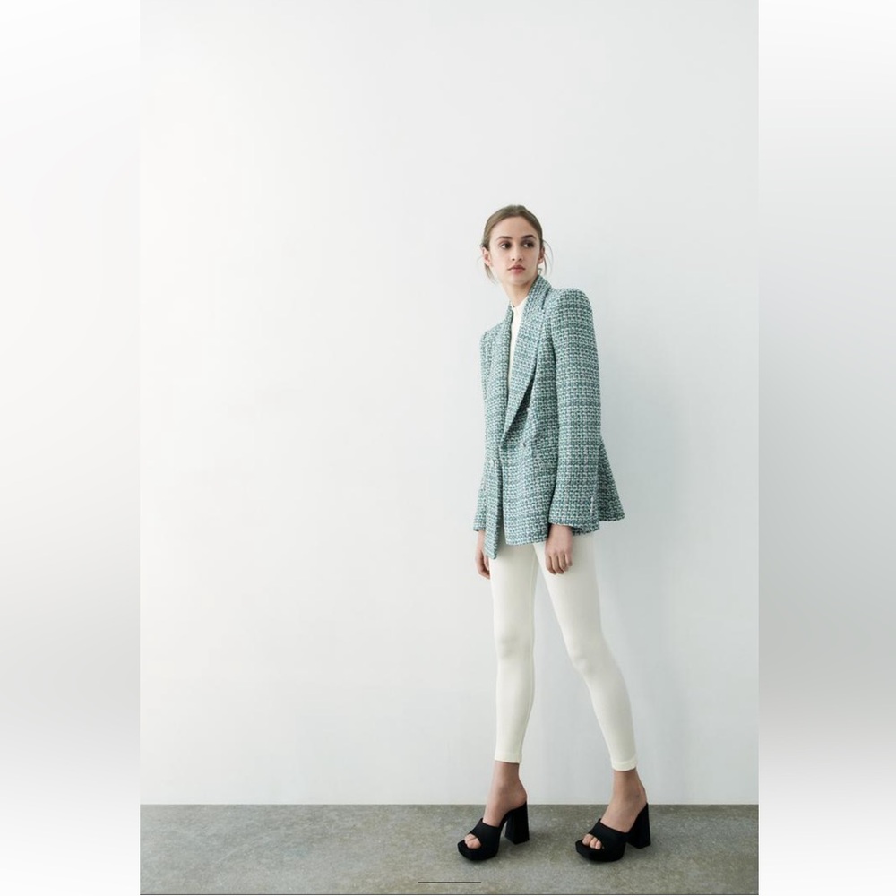 Zara TEXTURED DOUBLE BREASTED BLAZER